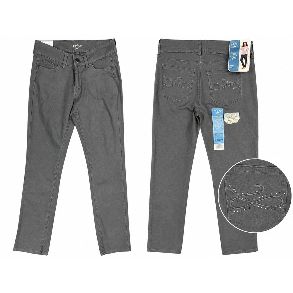Riders by Lee Skinny Pants Women 6 Medium Gray Slender Stretch New